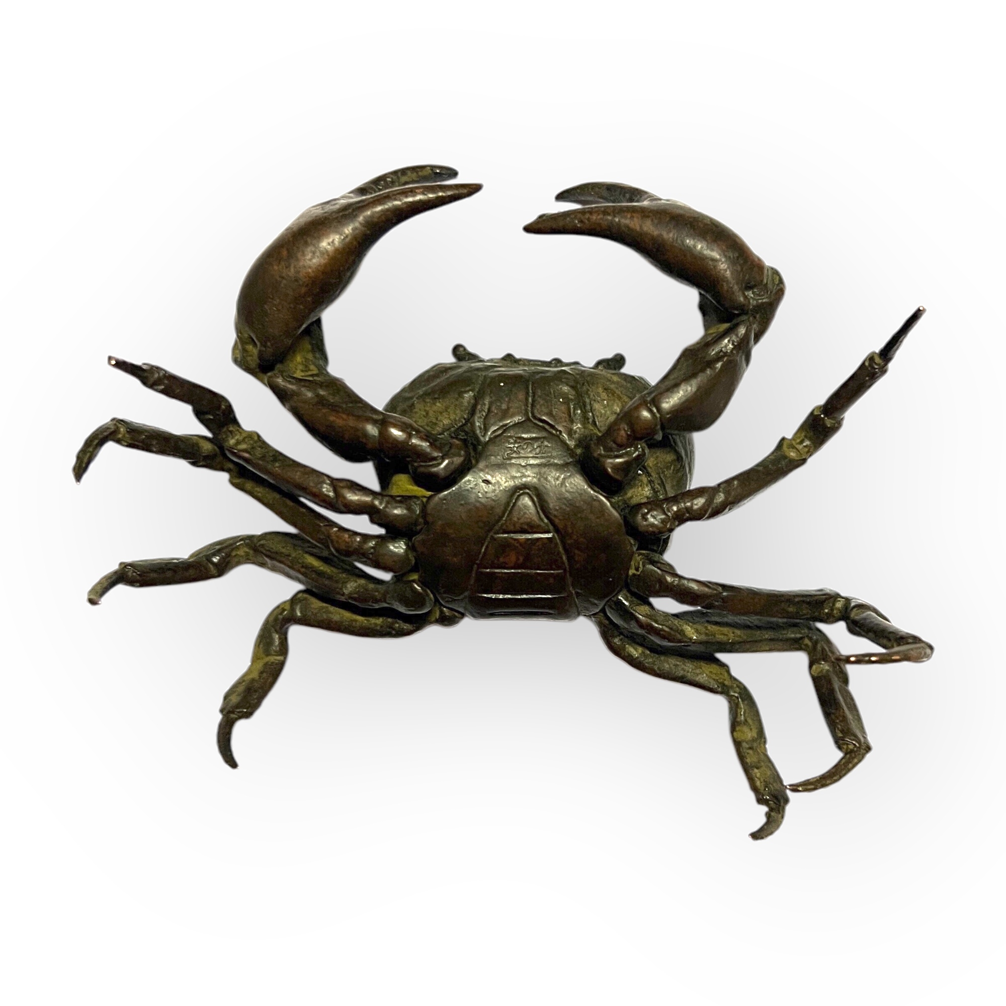 Crabe articul en bronze sign Yasunoke, Japon vers 1900