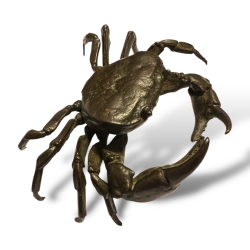 Crabe articul en bronze sign Yasunoke, Japon vers 1900